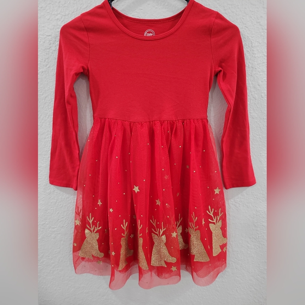 Girls reindeer  small 6/6x holiday dress